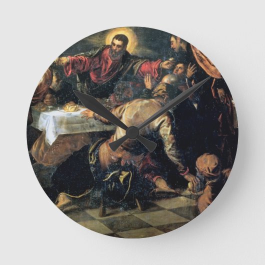 Het deeg bij Emmaus (olie op doek) Ronde Klok (Voorkant)