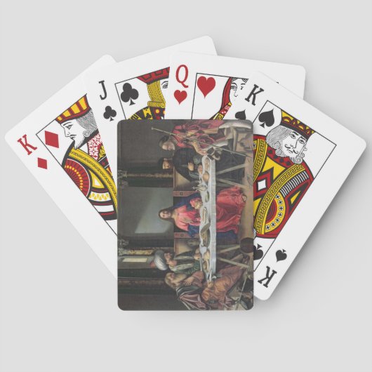 Het deeg in Emmaus (olie op het paneel) Pokerkaarten (Achterkant)