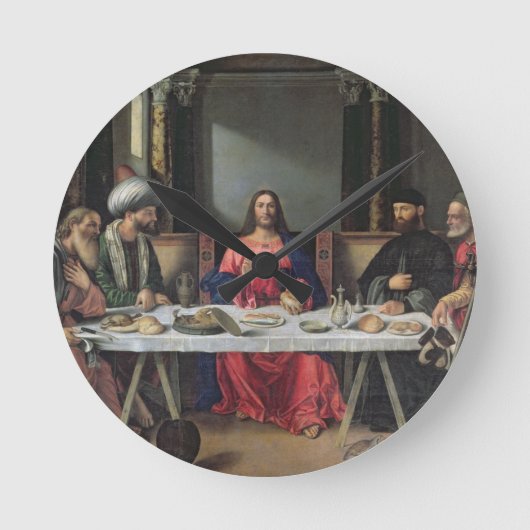 Het deeg in Emmaus (olie op het paneel) Ronde Klok (Voorkant)