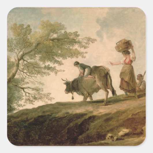 Het deeg vierkante sticker (Voorkant)