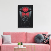 Het deelvenster Batman-venster Canvas Afdruk (Insitu (Woonkamer))