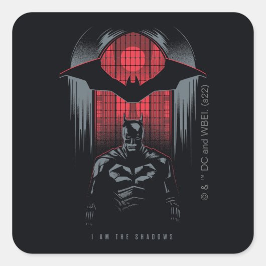 Het deelvenster Batman-venster Vierkante Sticker (Voorkant)