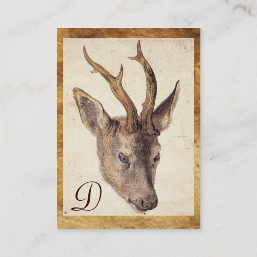 HET DEER HEAD Brown Parchment Monogram Visitekaartje (Achterkant)