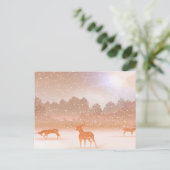 Het deer op de winter briefkaart (Staand voorkant)