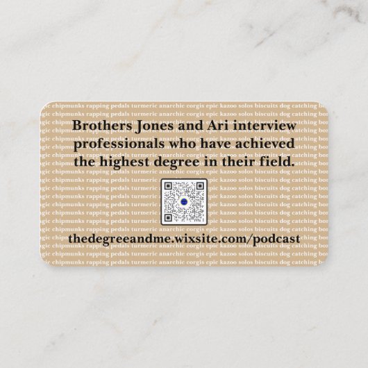 Het Degree en Me Visitekaartje (Achterkant)