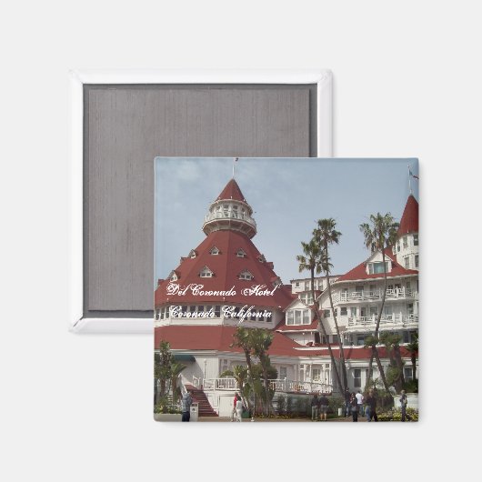 Het Del Coronado Hotel Square Pin Magneet (Voorkant / Achterkant)