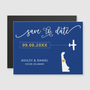 Het Delaware Wedding sparen de Kaart van de Datum, Magnetische Uitnodiging