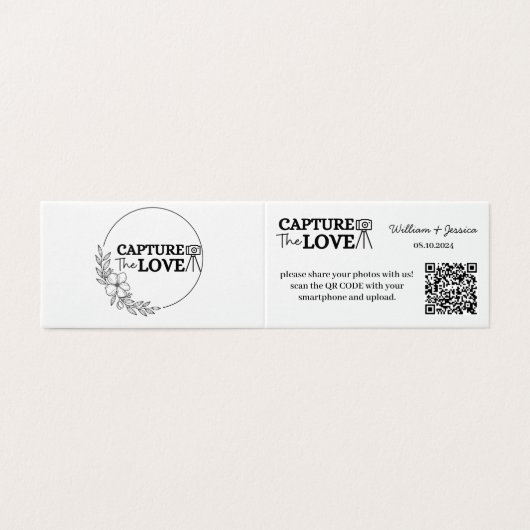 Het delen van de Foto van het huwelijk met QR Code Kaart (Buitenkant ongevouwen)