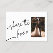 Het delen van de Foto van het huwelijk met QR Code Visitekaartje (Achterkant)