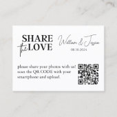 Het delen van de Foto van het huwelijk met QR Code Visitekaartje (Voorkant)