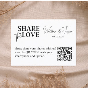 Het delen van de Foto van het huwelijk met QR Code Visitekaartje
