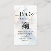 Het delen van de Foto van het huwelijk Vraag QR Co Informatiekaartje (Voorkant)