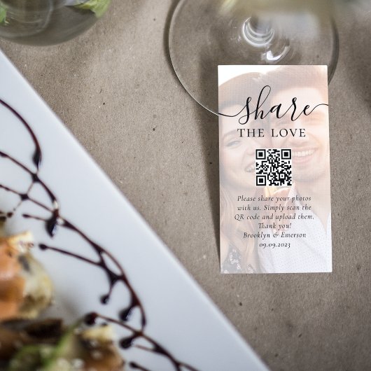 Het delen van de Foto van het huwelijk Vraag QR Co Informatiekaartje