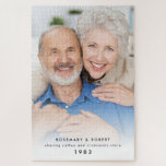 Het delen van Koffiekrond sinds Jaar noemt Foto Legpuzzel<br><div class="desc">Fun Couple Gift Sharing Coffee Croissants Since Year noemt Foto. Een volledig aanpasbaar ontwerp voor een verjaardag of een gelegenheid voor een paar,  met je eigen foto van het gelukkige paar,  een grappig gezegde,  hun namen en jaar dat ze ontmoetten.</div>