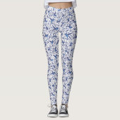 Het Delft Blue Humming Birds Pattern Leggings (Voorkant)