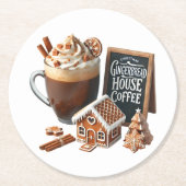 Het Delight Sublimation Design van de Koffieliefhe Ronde Kartonnen Onderzetter (Voorkant)