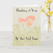 HET DENKEN AAN U BIJ DIT SAD WENSKAART VAN DE TIJD KAART (Gele Bloem)