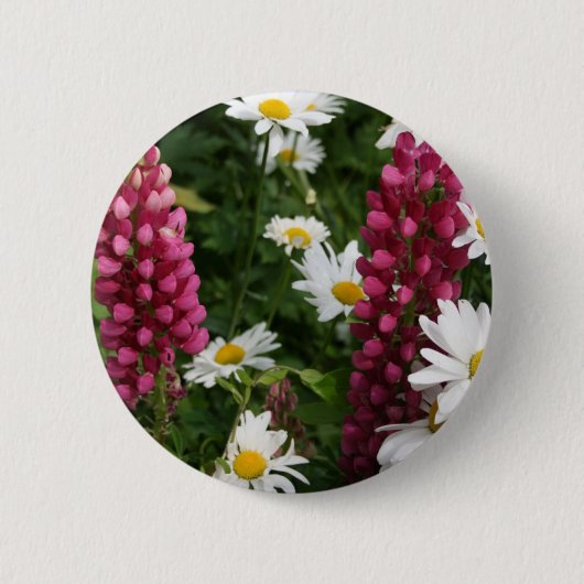 Het denken aan u BloemenBloesems Ronde Button 5,7 Cm (Voorkant)