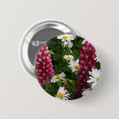 Het denken aan u BloemenBloesems Ronde Button 5,7 Cm (Voorkant /achterkant)
