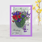 Het denken aan u, Bloemstuk van Petunia Kaart (Gele Bloem)