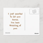Het denken aan u Briefkaart (Achterkant)