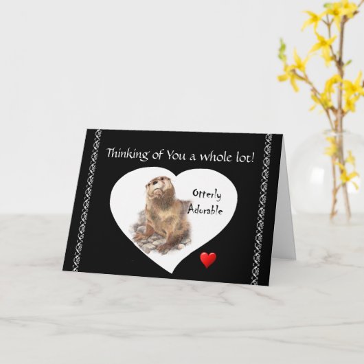 Het denken aan u de Grappige Otter van de Kaart (Gele Bloem)