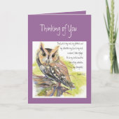 Het denken aan u de Inspirerend Uil van het 18:2 Kaart (Voorkant)