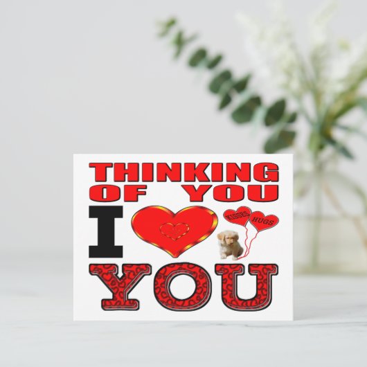 Het denken aan u de Liefde van I u Briefkaart (Staand voorkant)