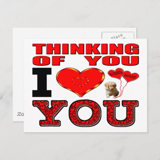 Het denken aan u de Liefde van I u Briefkaart (Voorkant / Achterkant)