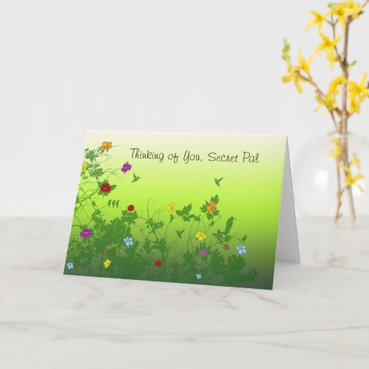 Het denken aan u Geheime Vriend Kaart (Gele Bloem)