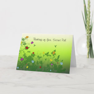 Het denken aan u Geheime Vriend Kaart