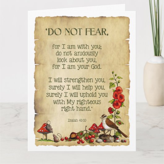 Het denken aan u: Het 41:10 van Isaiah, het Kaart (Voorkant)