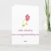 Het denken aan u het Roze Art. van de Waterverf Kaart (Achterkant)