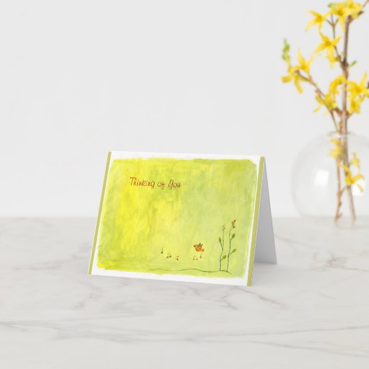 Het denken aan u kaart (Gele Bloem)