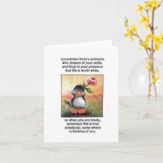 het denken aan u kaart (Gele Bloem)