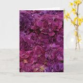 Het denken aan u kaart met roze hydrangea (Gele Bloem)