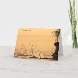 Het denken aan u kaartsepia waterfoto kaart