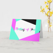 Het denken aan u kleur-Blokkerende Kaart | Zwarte (Gele Bloem)