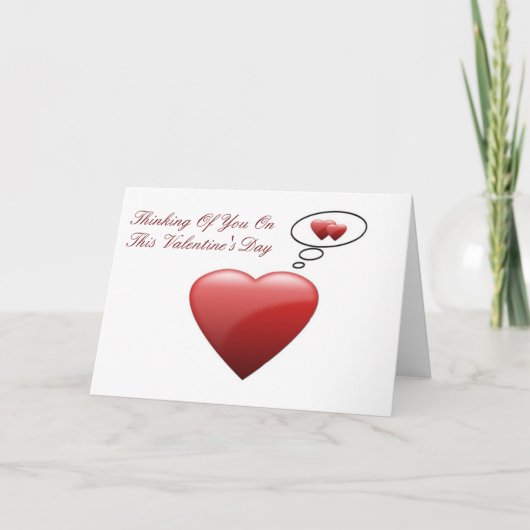 Het denken aan u op de Kaart van de Valentijnsdag (Voorkant)