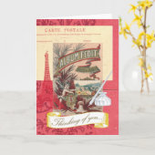 Het denken aan u Parijse Collage Kaart (Gele Bloem)