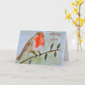 Het denken aan u Robin Card Kaart (Gele Bloem)