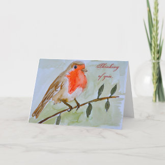 Het denken aan u Robin Card Kaart
