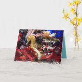 Het denken aan u Seahorse Kaart (Gele Bloem)