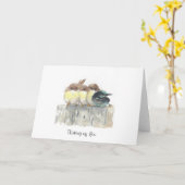 Het denken aan u - Vier kleine vogels, 1 komt Kaart (Gele Bloem)