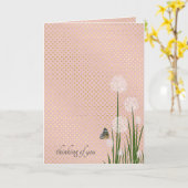 het denken aan u vlinder op rookwolkbloem kaart (Gele Bloem)