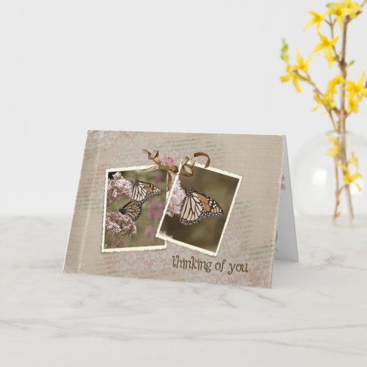 Het denken aan u Vlinders Kaart (Gele Bloem)