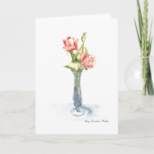 Het denken aan u waterverf door Mary Dunham Kaart (Voorkant)