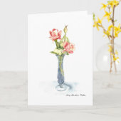 Het denken aan u waterverf door Mary Dunham Kaart (Gele Bloem)