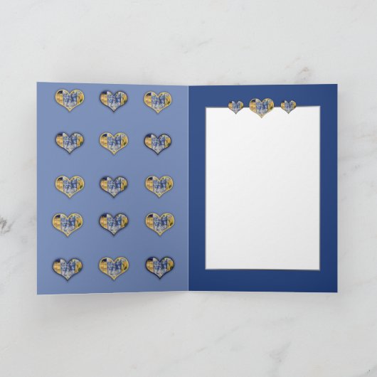 Het denken aan u, watteert Vierkant, Geel Blauw, Kaart (Binnen)