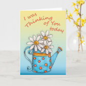 Het denken aan u - Wenskaart Kaart (Gele Bloem)